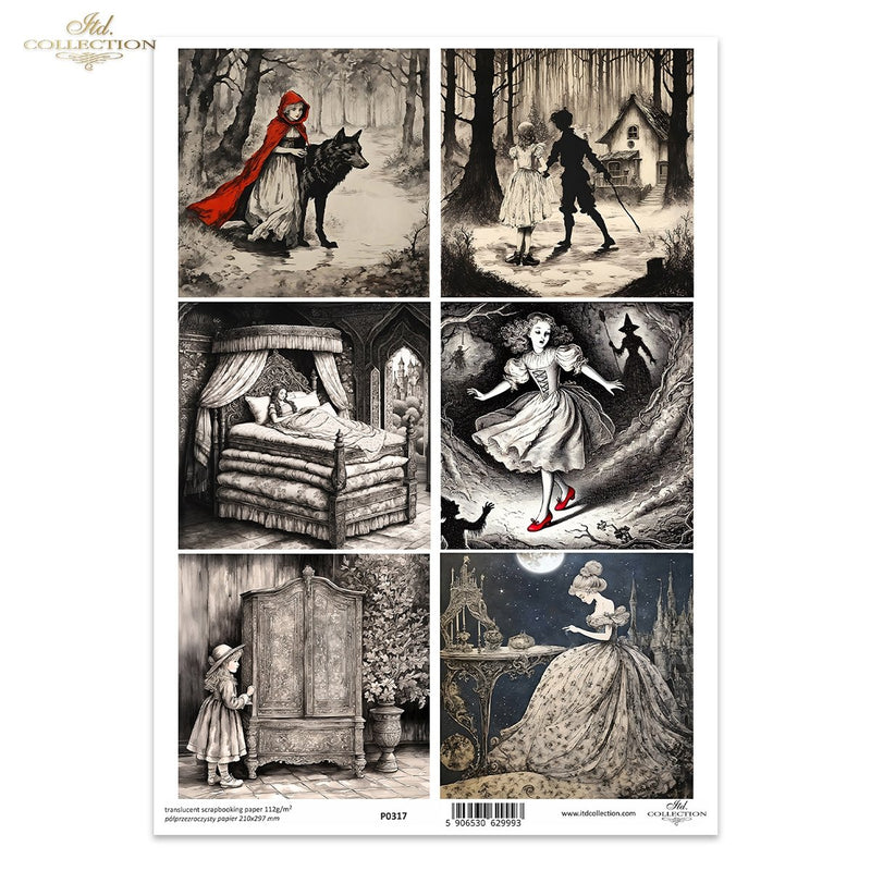 ITD Collection - Fairy Tales #1 - Translucent Scrapbooking Paper