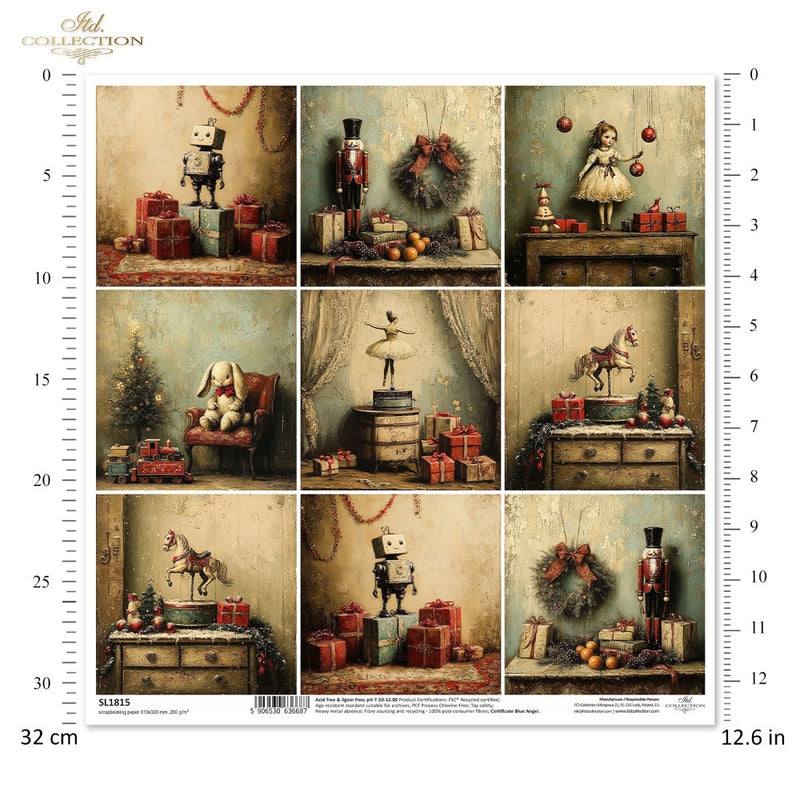 ITD Collection - Retro Toys - SL1815 Scrapbooking Single Sheet