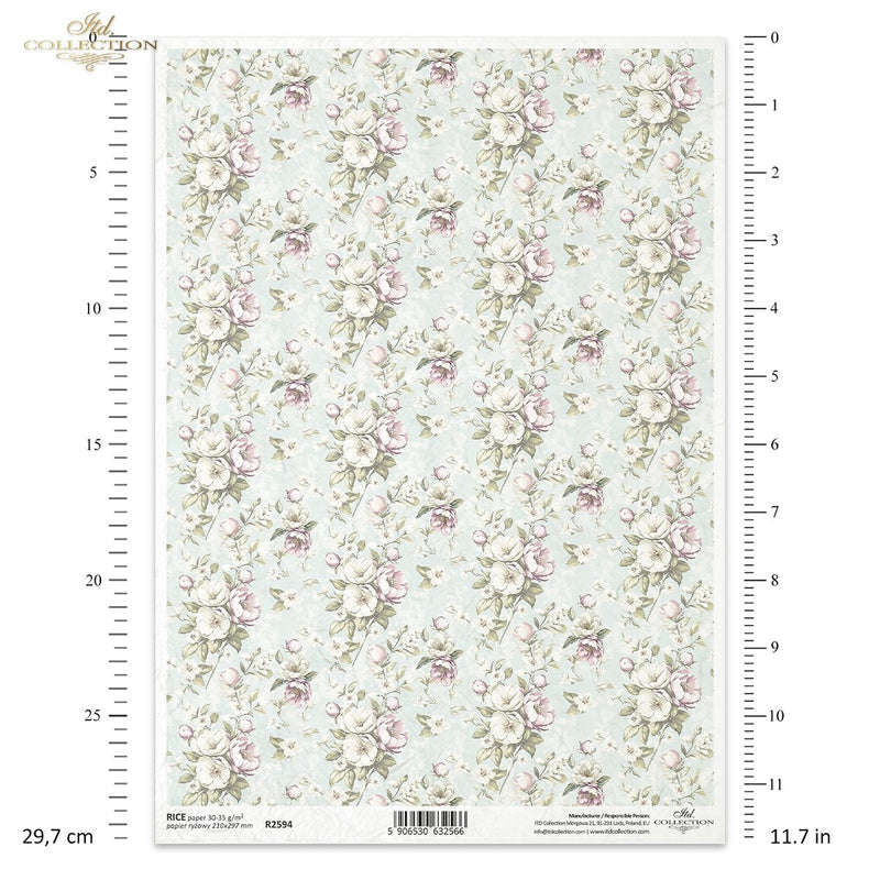 ITD Collection - Floral Shabby Chic - Rice Paper - R2594