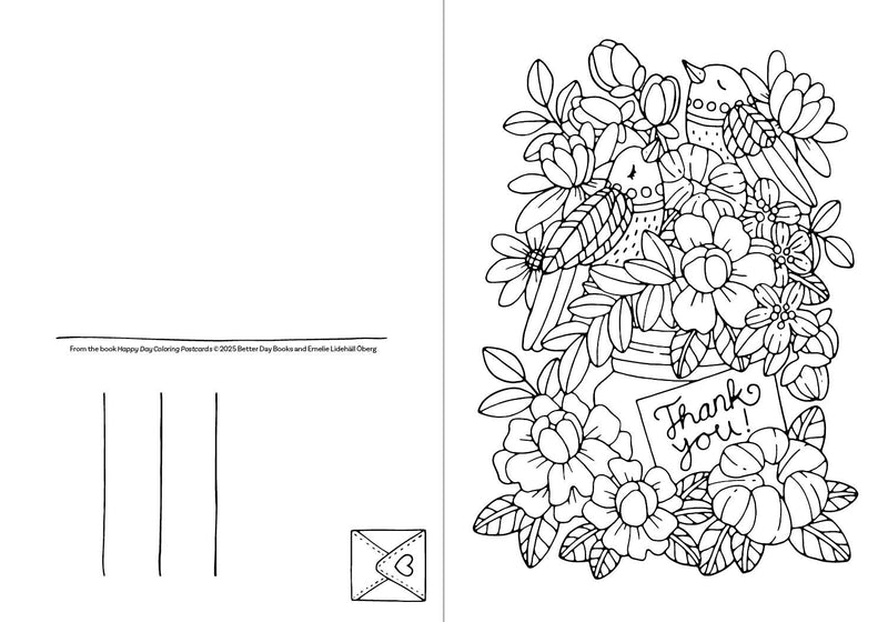 Emelie Lidehäll Öberg - Happy Day Coloring Postcards