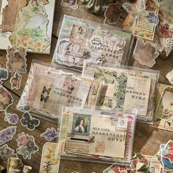 Vintage Scrapbook Paper & Washi Paper Set