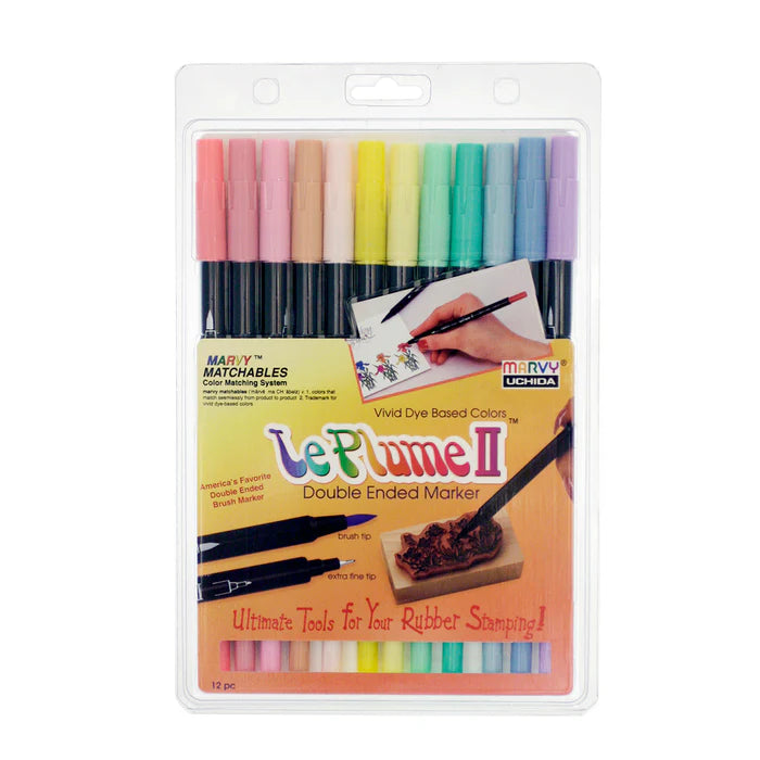 Marvy Uchida - Le Plume II - 12 Piece - Pastel Set