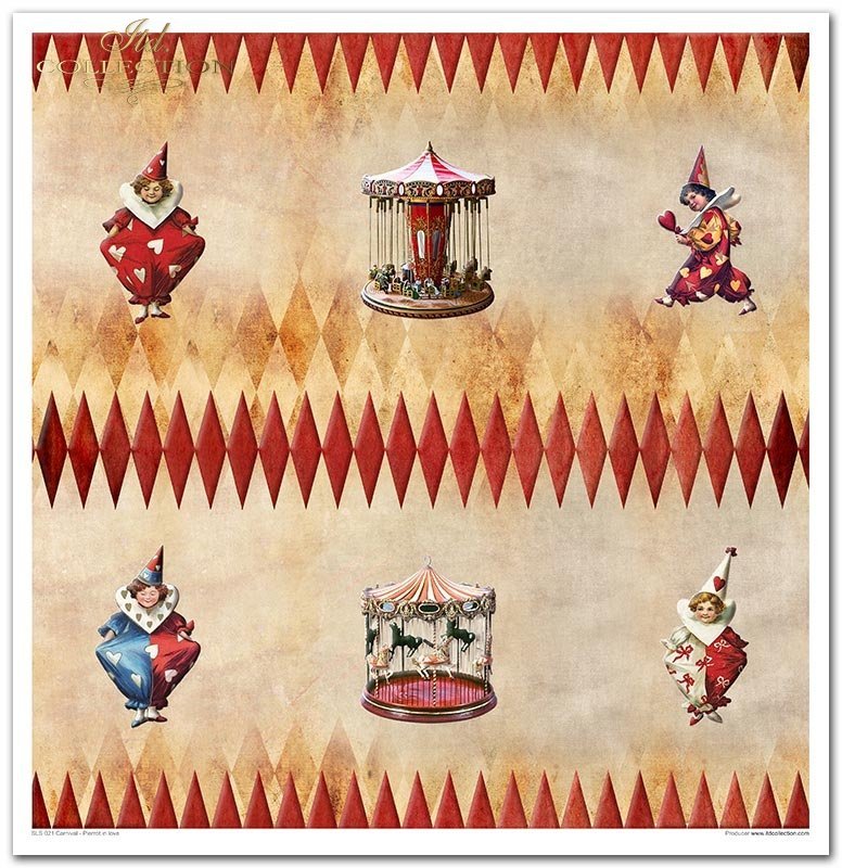 ITD Collection - Carnival - Pierrot in Love Scrapbooking Papers