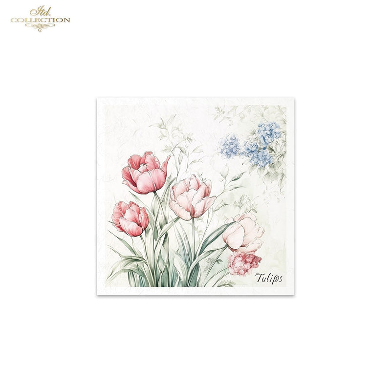 ITD Collection - Rice Paper Set Mini - Floral Shabby Chic - RSM173