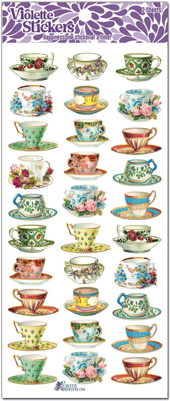 Violette Stickers - Mini Teacup Stickers