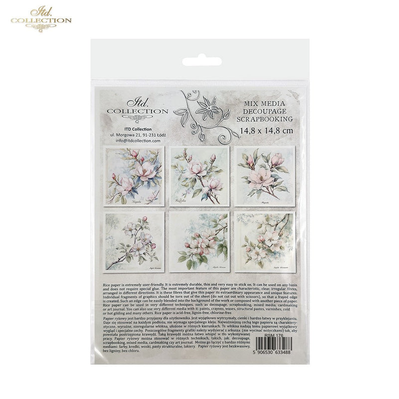 ITD Collection - Rice Paper Set Mini - Floral Shabby Chic - RSM176