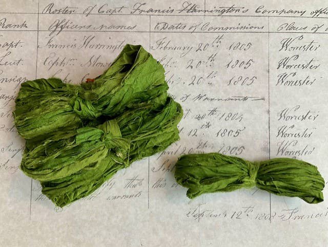 RiverHaus - Torn Silk Sari Ribbon - Ivy