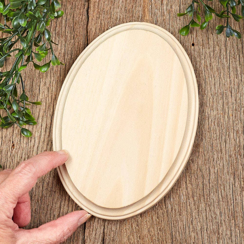 Root and Company - 7" x 5" x 3/4" Thick - Blank Unfinished Wood Oval Plaque