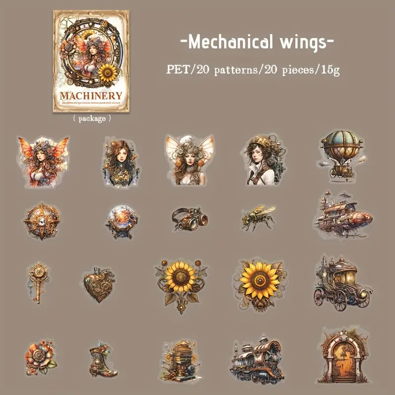Retro Steampunk Style Stickers