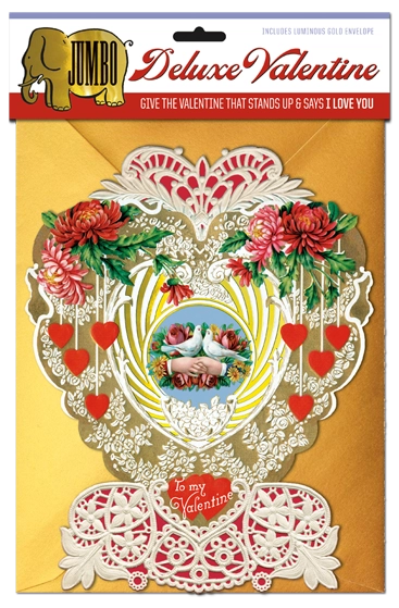 Laughing Elephant - Victorian Heart - Jumbo Deluxe Valentine