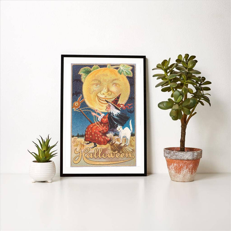 Found Image Press - Art Print - Halloween - Witch and Moon
