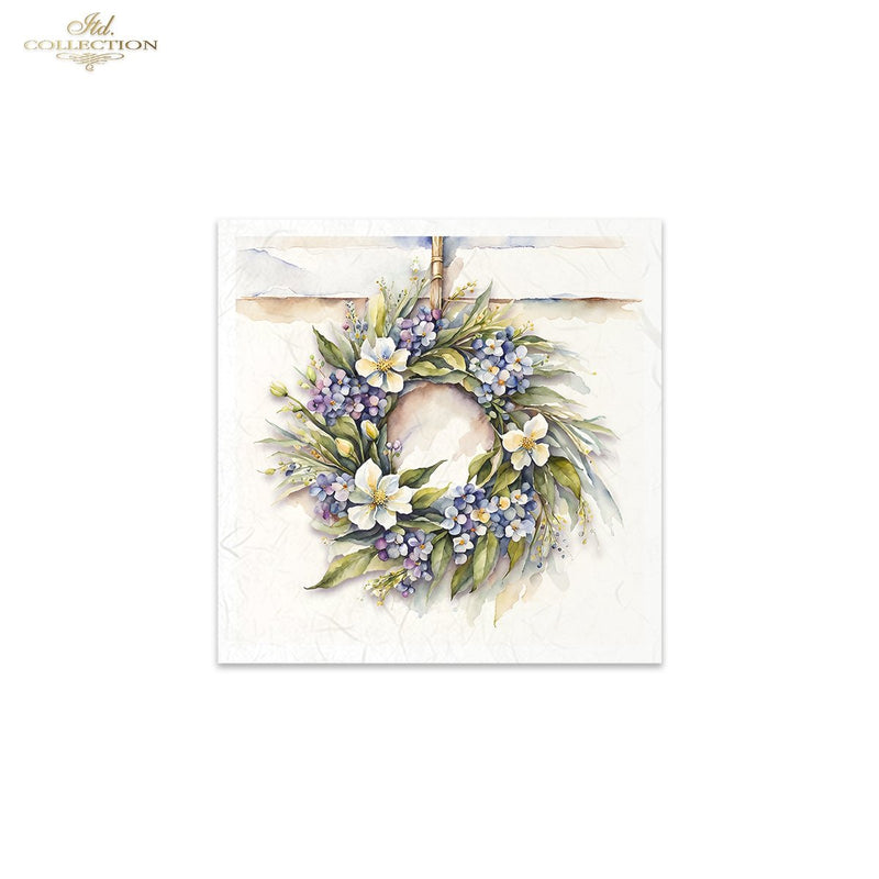 ITD Collection - Rice Paper Set Mini - Wreath of Spring Flowers