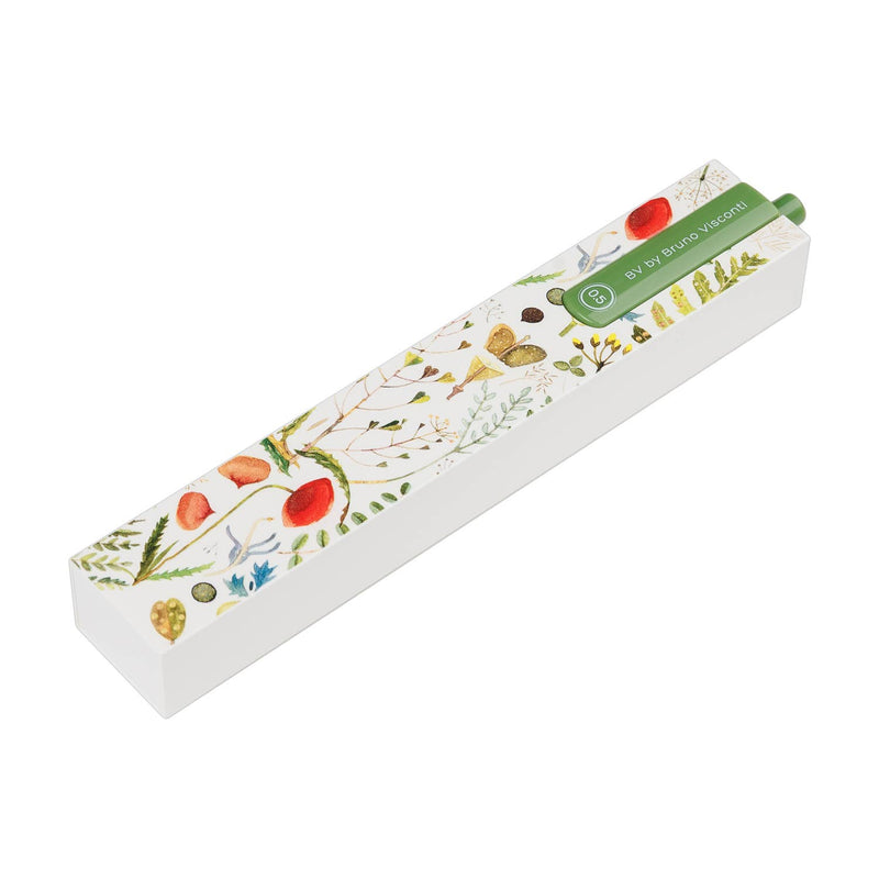 DreamBox Ballpoint Click Pen in a Gift Box -Greens & Flowers