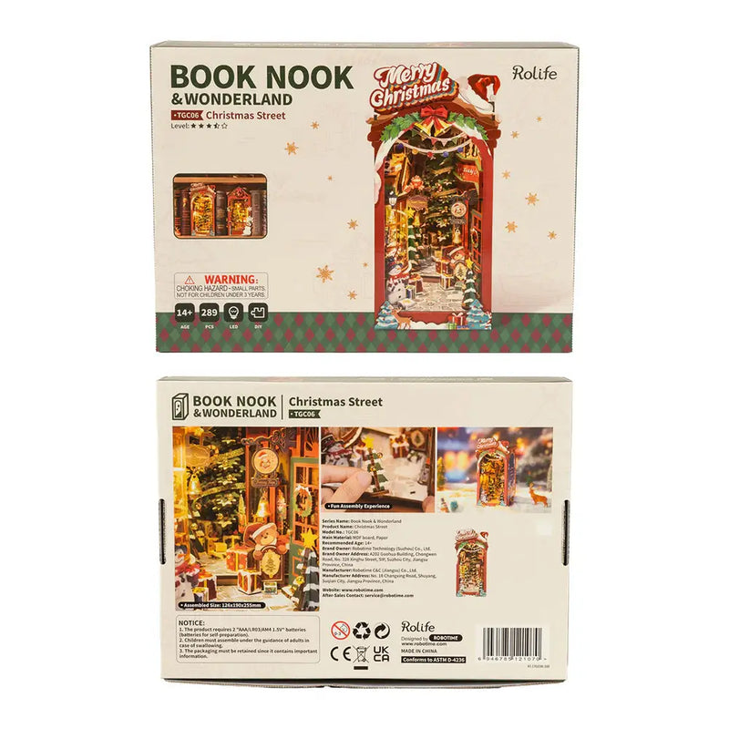 Robotime - Christmas Street DIY Book Nook 3D Puzzle