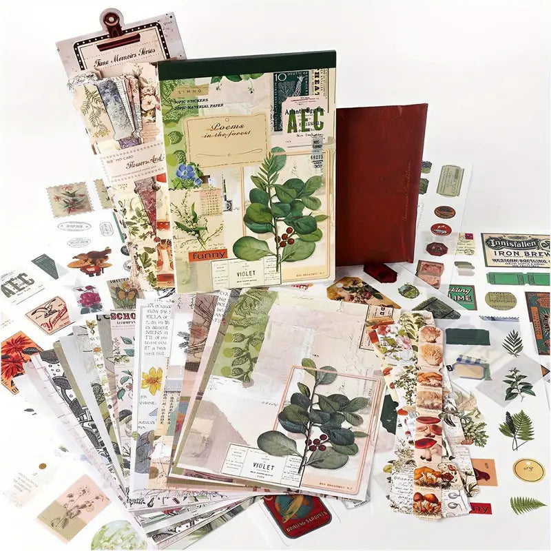 Vintage Scrapbooking Sticker Set Retro Journaling Supplies