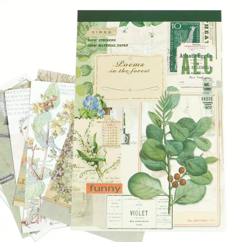 Vintage Scrapbooking Sticker Set Retro Journaling Supplies