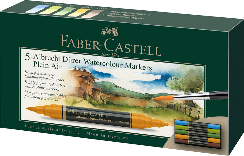 Faber-Castell - Albrecht Dürer Watercolor Markers - Plein Air - Wallet of 5