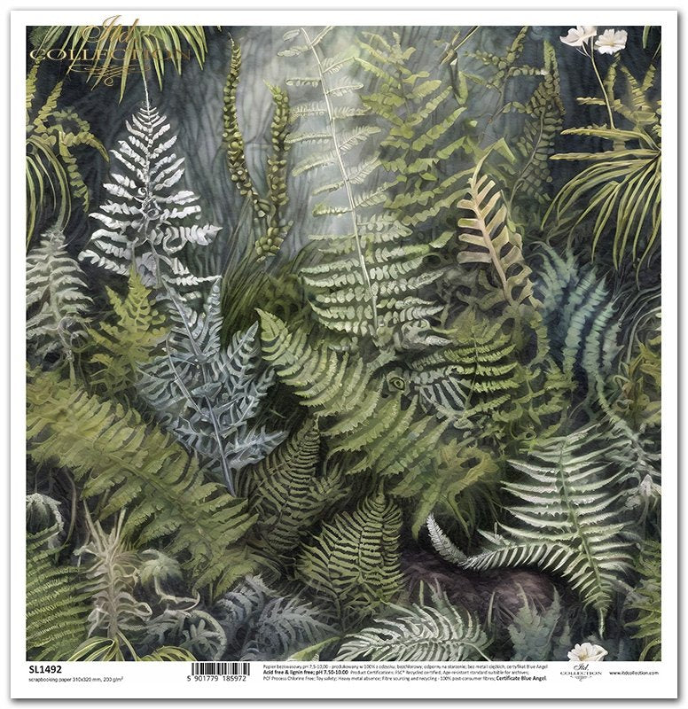 ITD Collection - Forest Ferns Scrapbooking Single Sheet