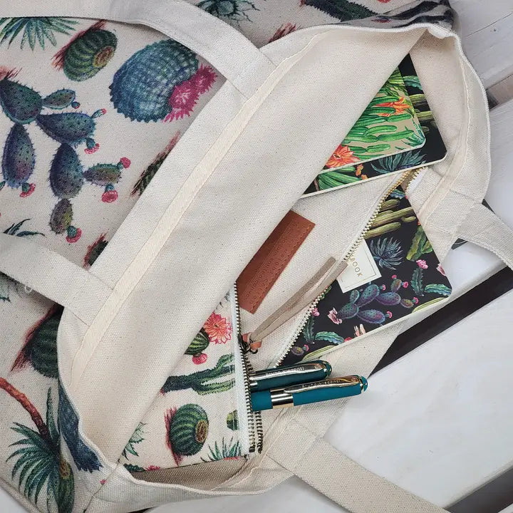 BV by Bruno Visconti - Tote Bag Canvas -Green Cactus