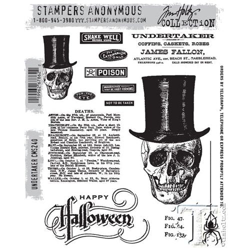 Stampers Anonymous - Tim Holtz - Cling Mounted Rubber Stamp Set - Undertaker