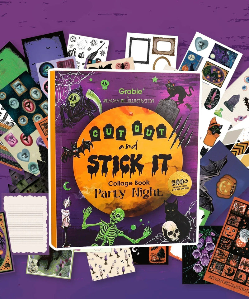 Grabie - Halloween Party Night Collage Activity Book