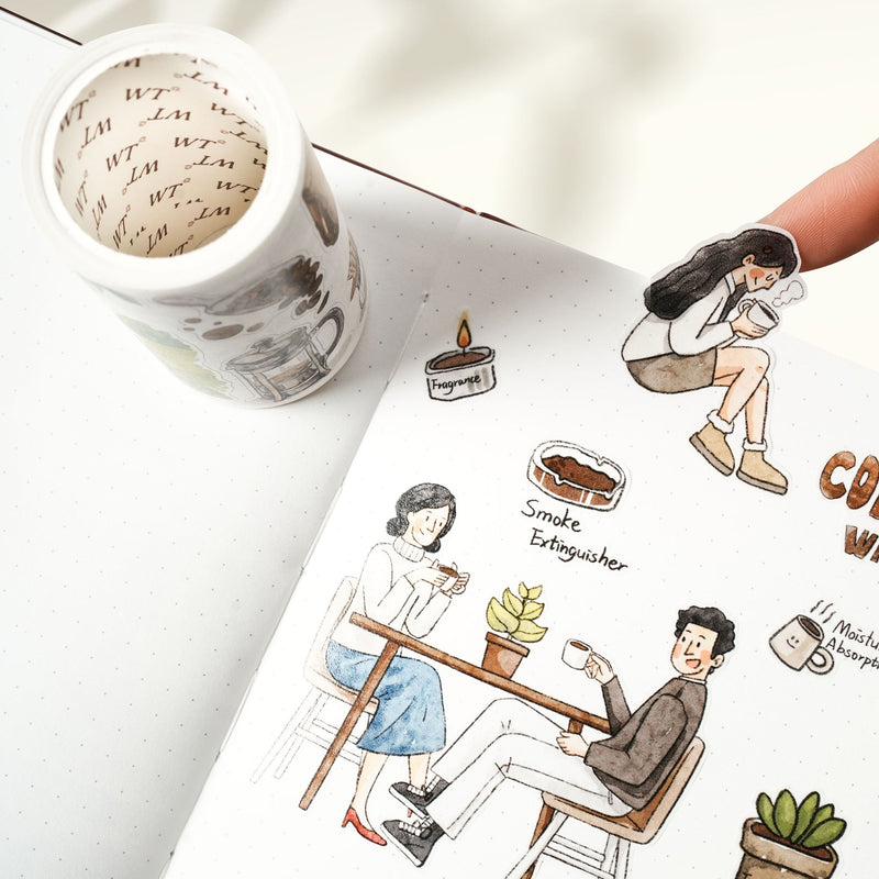 The Washi Tape Shop - Pre-cut Life of Coffee Wide Washi Tape