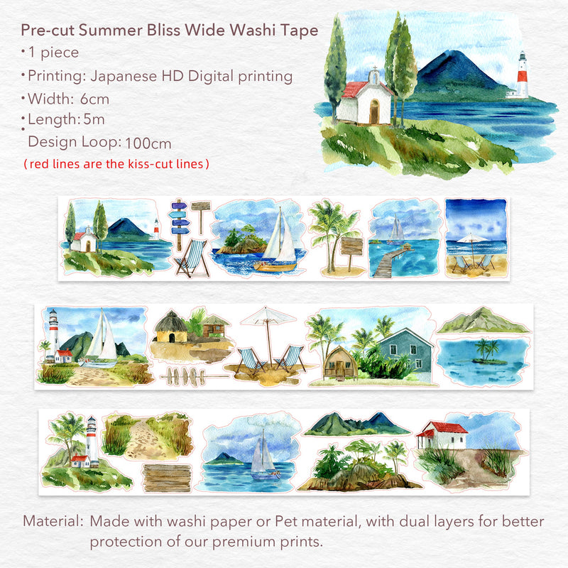 The Washi Tape Shop - Pre-cut Summer Bliss Wide Washi Tape