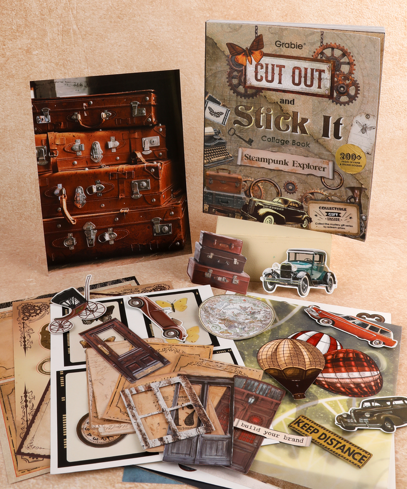 Grabie - Steampunk Explorer Collage Activity Book