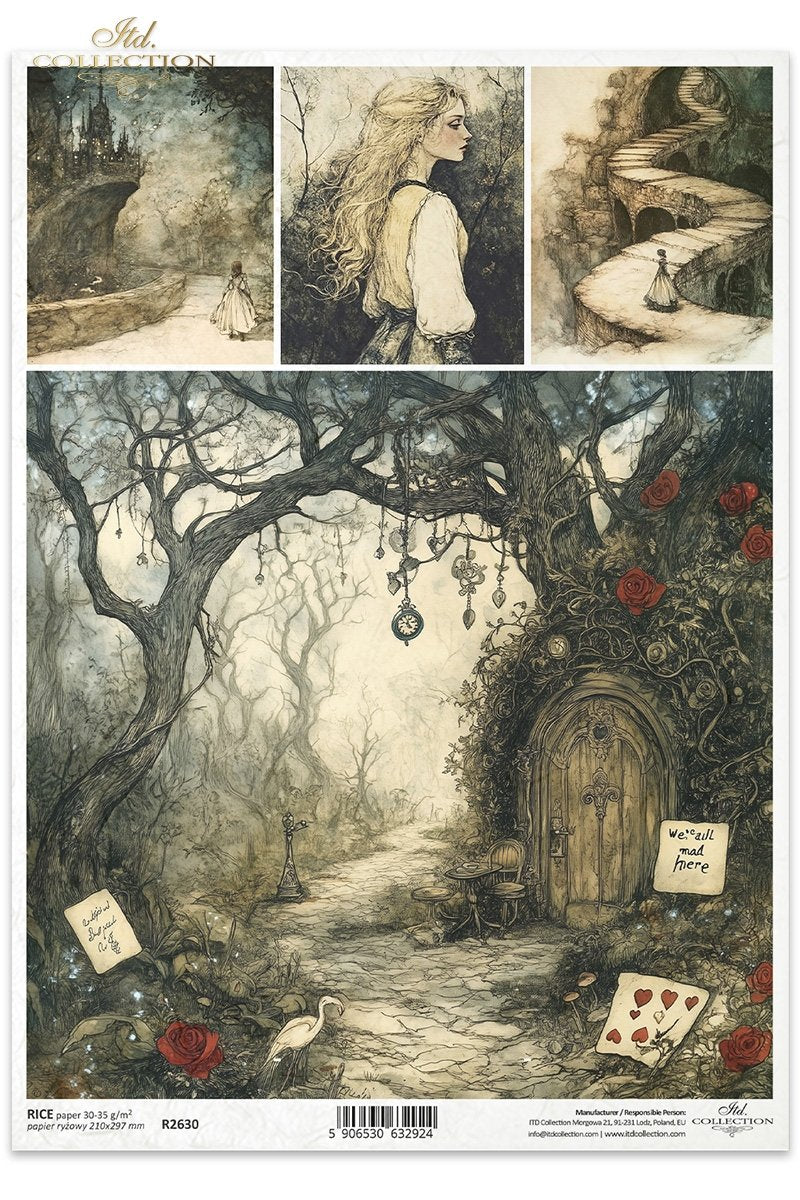 ITD Collection - Alice in Wonderland - Rice Paper - R2630