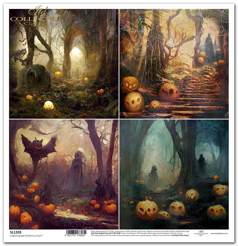 ITD Collection - Halloween 4 Pack - Scrapbooking Single Sheet