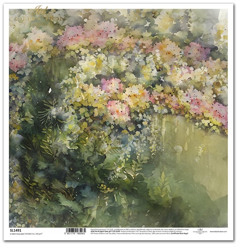 ITD Collection - Forest Florals Scrapbooking Single Sheet