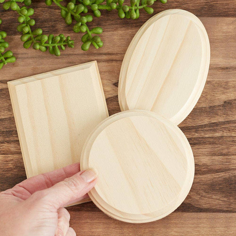 Root and Company - Bag of 3 Assorted Shape Unfinished Wood Plaques