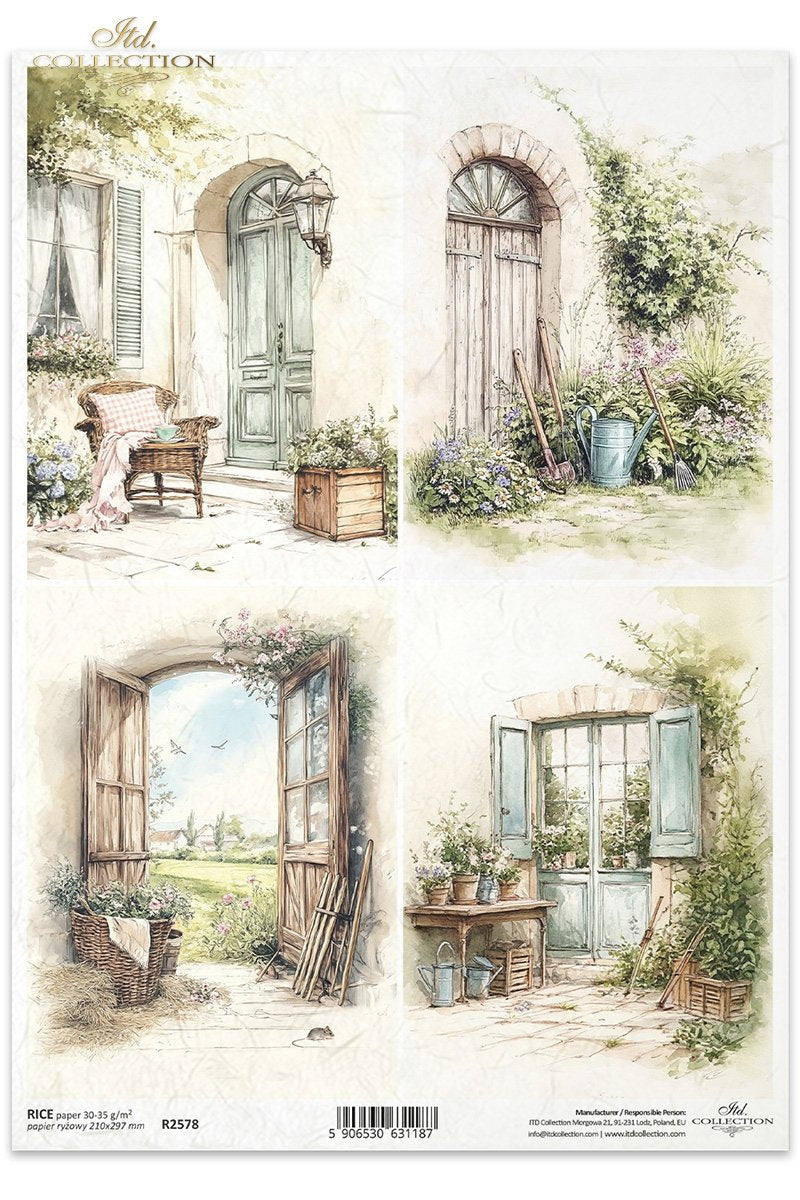 ITD Collection - Cottage in the Country - Rice Paper - R2578