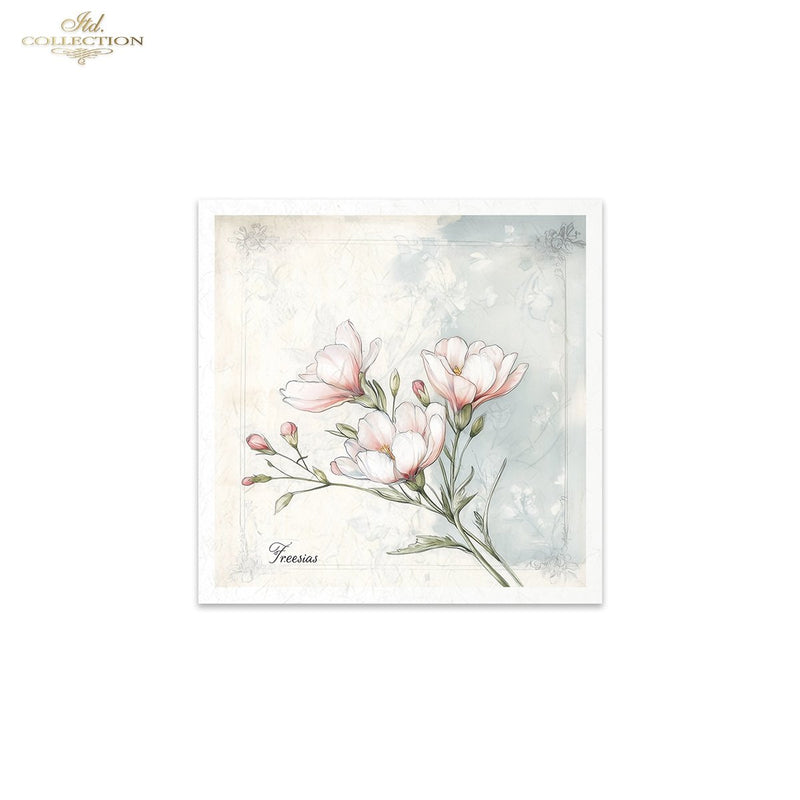 ITD Collection - Rice Paper Set Mini - Floral Shabby Chic - RSM173