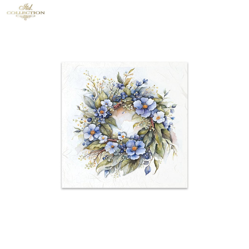 ITD Collection - Rice Paper Set Mini - Wreath of Spring Flowers