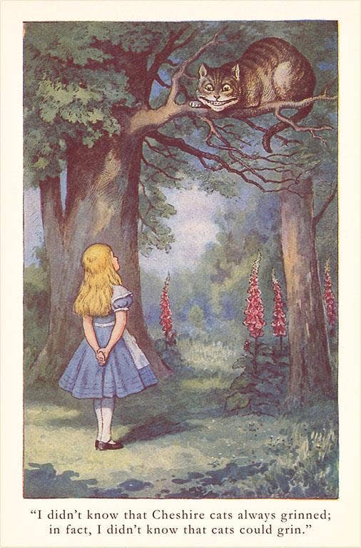Found Image Press - Postcard - Alice in Wonderland - Cheshire Cat