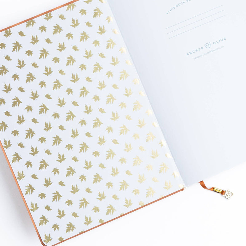 Archer and Olive - Swirling Leaves Dot Grid Travelers Notebook