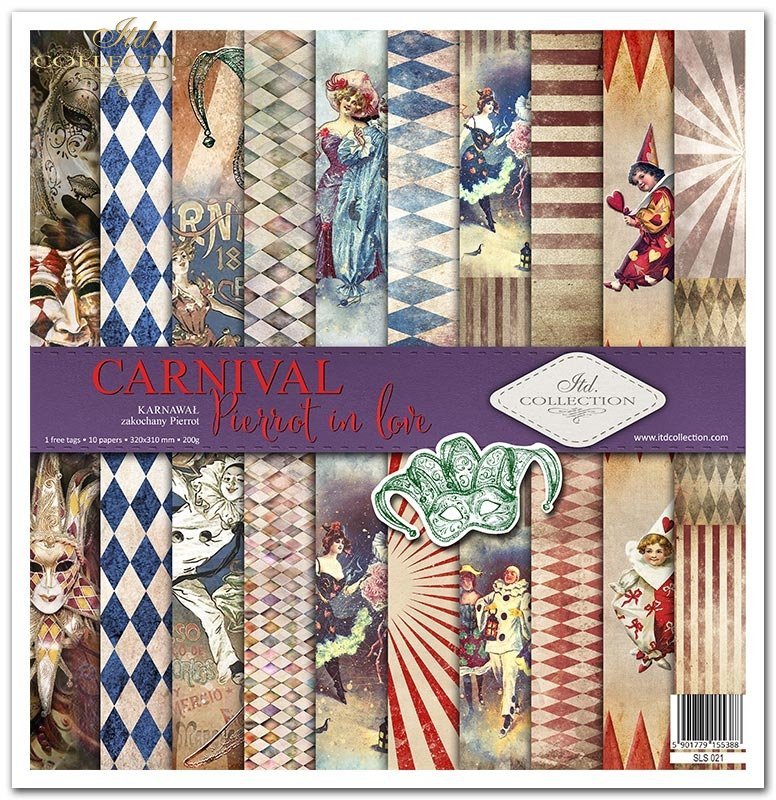 ITD Collection - Carnival - Pierrot in Love Scrapbooking Papers