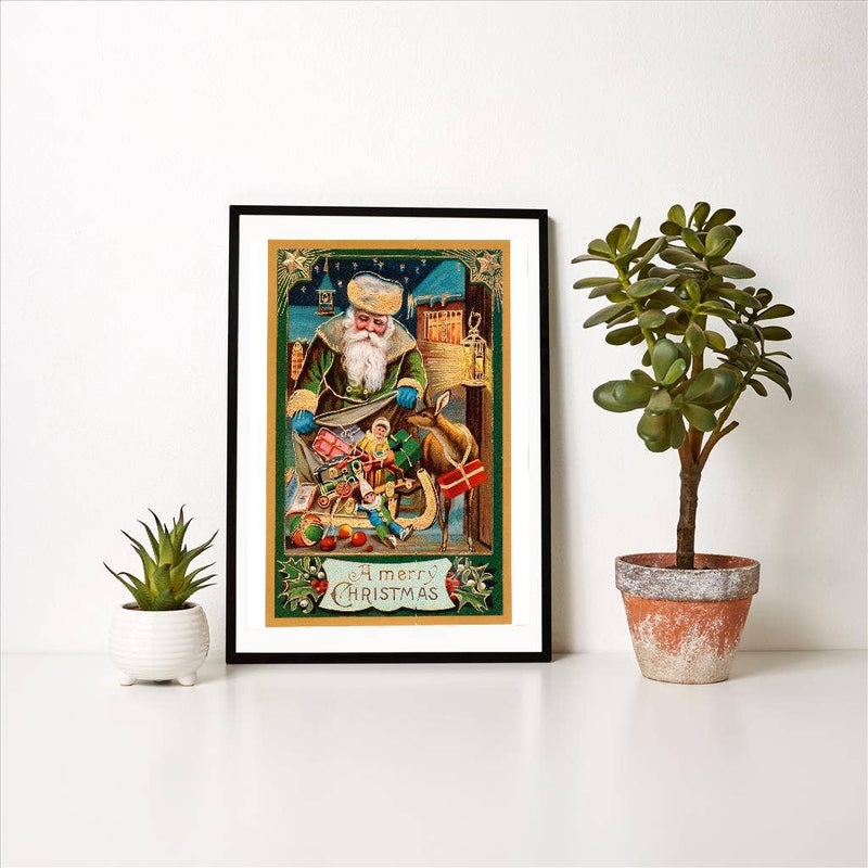 Found Image Press - Art Print - A Merry Christmas, Santa with Bag