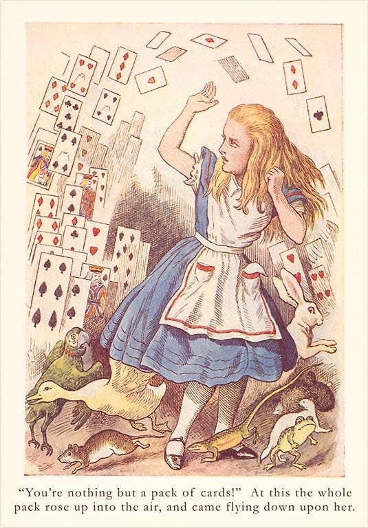 Found Image Press - Postcard - Alice in Wonderland - Flying Cards