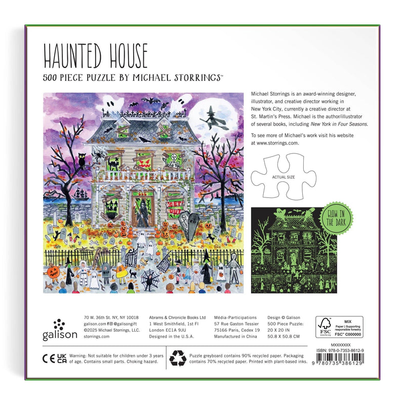 Michael Storrings - Haunted House 500 Piece Glow in the Dark Puzzle