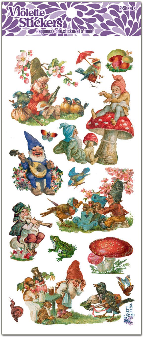 Violette Stickers - Gnomes and Red Mushrooms Stickers