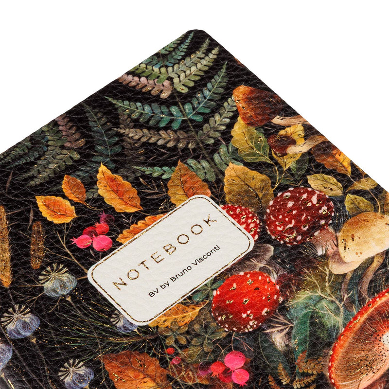 BV by Bruno Visconti - Vegan Leather A5 Notebook -Forest Mushrooms