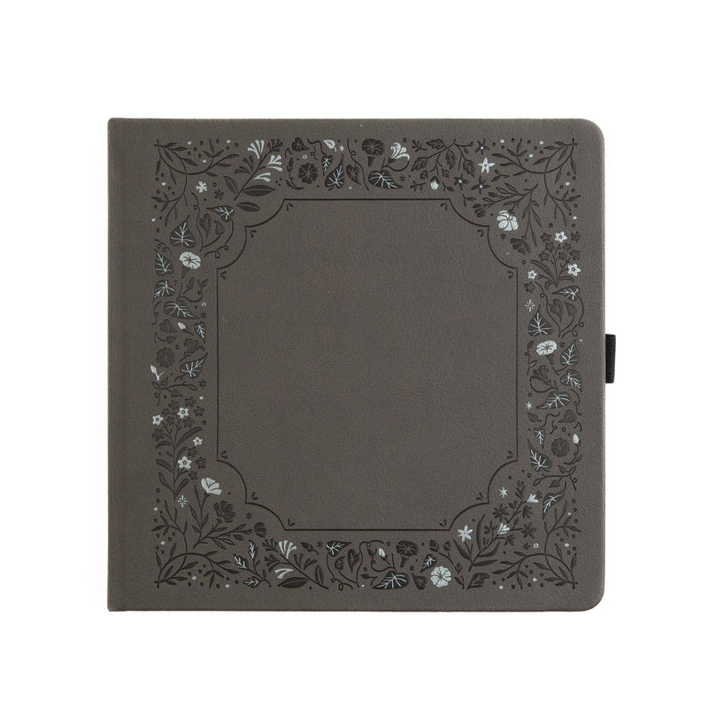 Archer and Olive - 8x8 Dot Grid - Midnight Floral in Gray