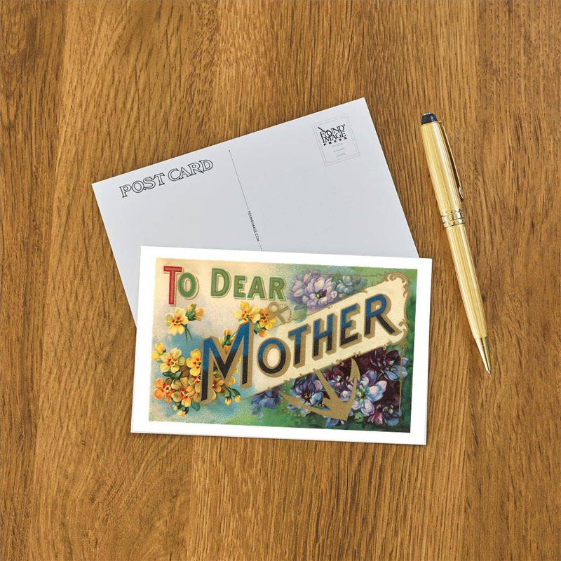Found Image Press - Postcard - To Dear Mother, Floral Lettering