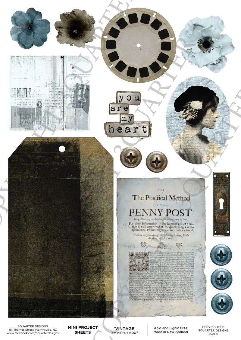 3Quarter Designs - Vintage - Mini Project Sheet