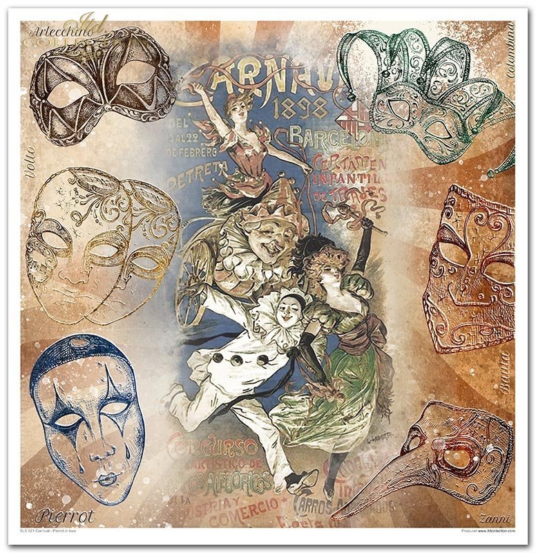 ITD Collection - Carnival - Pierrot in Love Scrapbooking Papers