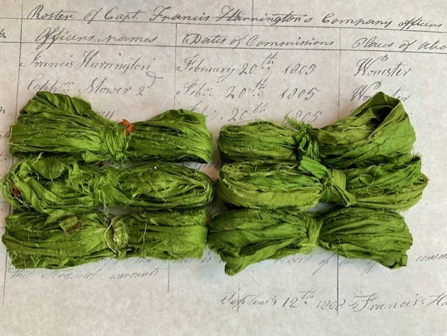 RiverHaus - Torn Silk Sari Ribbon - Ivy