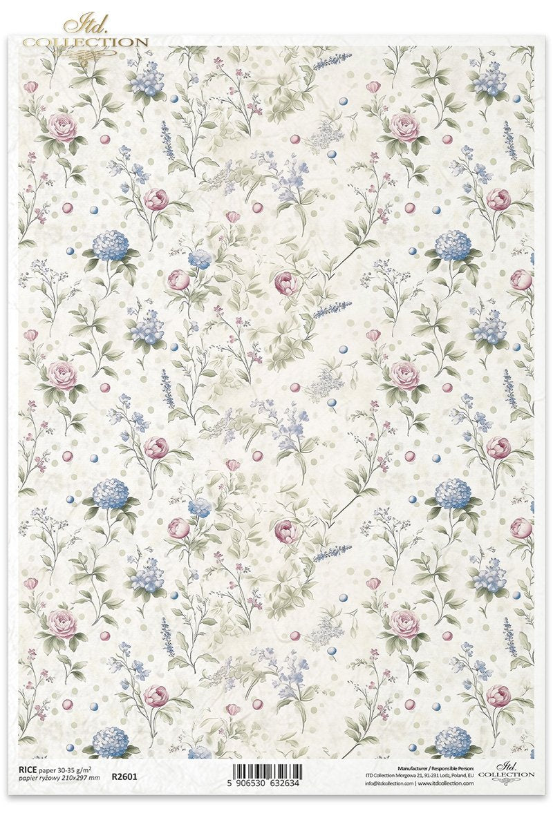 ITD Collection - Floral Shabby Chic - Rice Paper - R2601