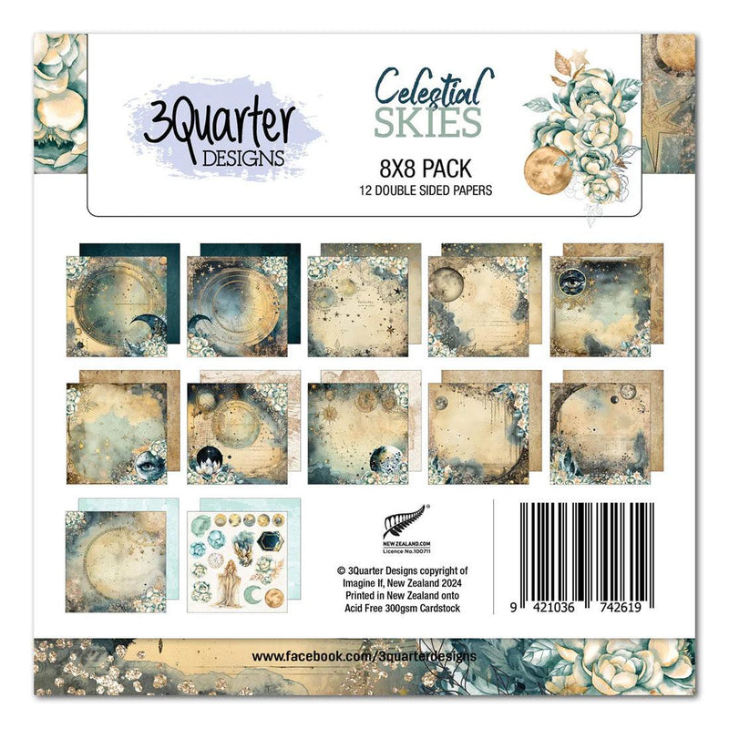 3Quarter Designs Celestial Skies 8x8 Paper Pack - Root & Company